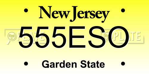 555ESO New Jersey License Plate