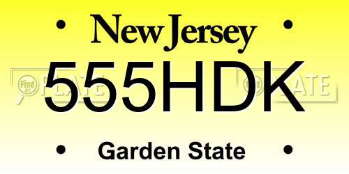 555HDK New Jersey License Plate