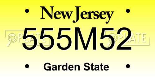 555M52 New Jersey License Plate