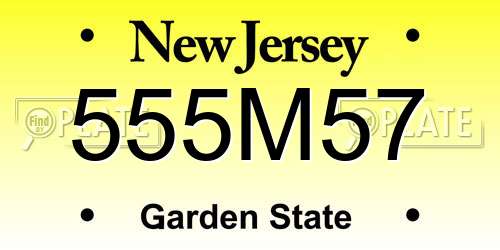 555M57 New Jersey License Plate