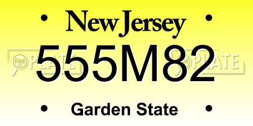 555M82 New Jersey License Plate
