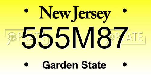 555M87 New Jersey License Plate