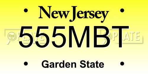 555MBT New Jersey License Plate