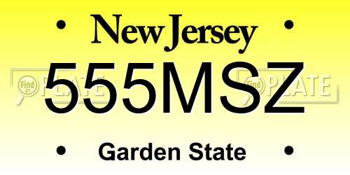 555MSZ New Jersey License Plate