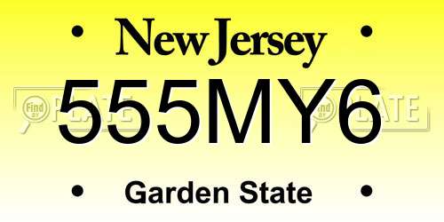 555MY6 New Jersey License Plate