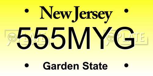 555MYG New Jersey License Plate