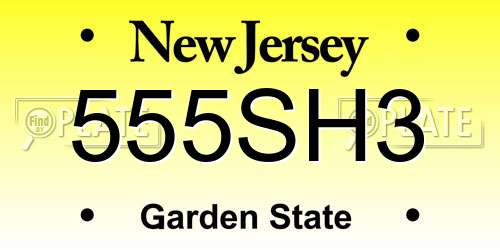 555SH3 New Jersey License Plate