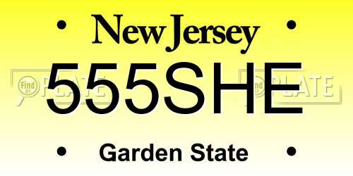 555SHE New Jersey License Plate