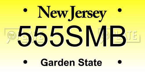 555SMB New Jersey License Plate