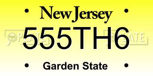 555TH6 New Jersey License Plate