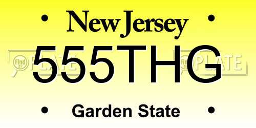 555THG New Jersey License Plate