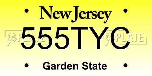 555TYC New Jersey License Plate