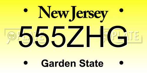 555ZHG New Jersey License Plate