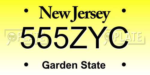 555ZYC New Jersey License Plate