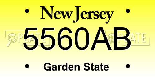 5560AB New Jersey License Plate