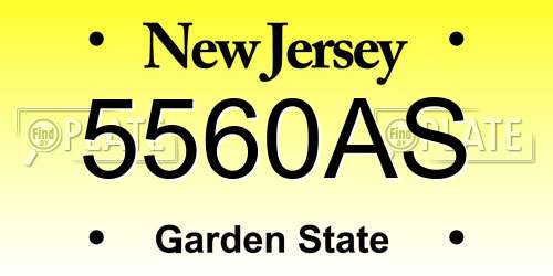 5560AS New Jersey License Plate