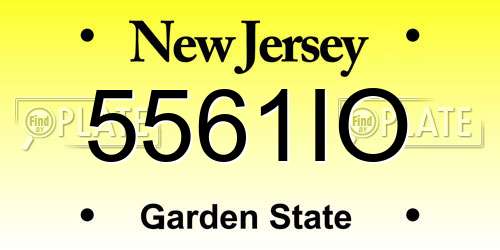 5561IO New Jersey License Plate