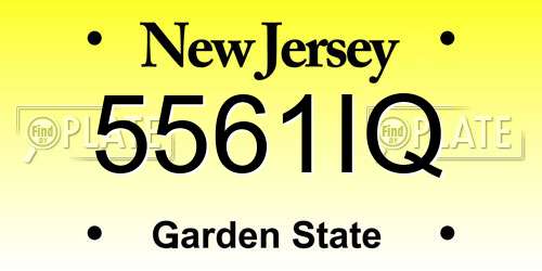 5561IQ New Jersey License Plate