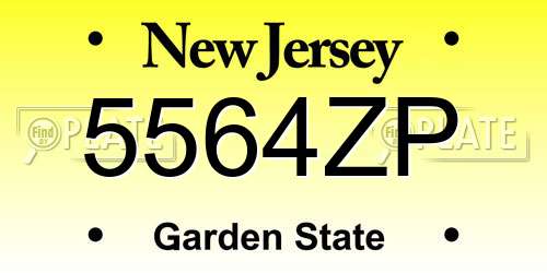 5564ZP New Jersey License Plate