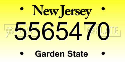 5565470 New Jersey License Plate