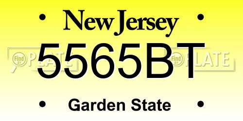 5565BT New Jersey License Plate