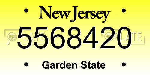 5568420 New Jersey License Plate