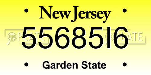 55685I6 New Jersey License Plate