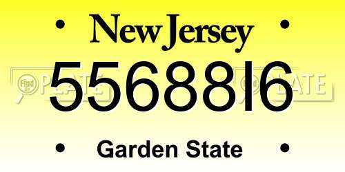 55688I6 New Jersey License Plate