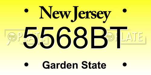 5568BT New Jersey License Plate