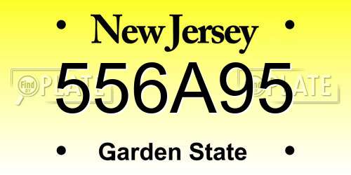 556A95 New Jersey License Plate