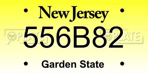 556B82 New Jersey License Plate