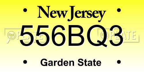 556BQ3 New Jersey License Plate