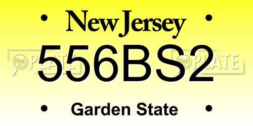 556BS2 New Jersey License Plate