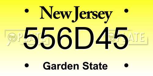 556D45 New Jersey License Plate