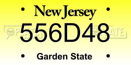 556D48 New Jersey License Plate