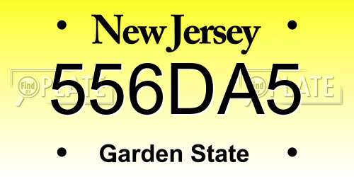 556DA5 New Jersey License Plate