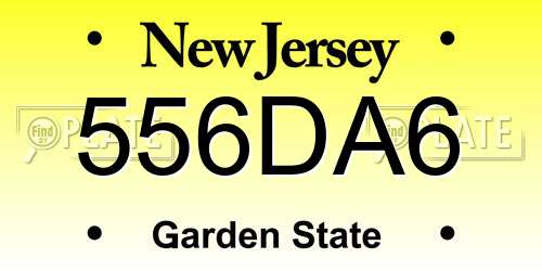 556DA6 New Jersey License Plate