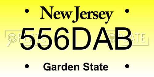 556DAB New Jersey License Plate
