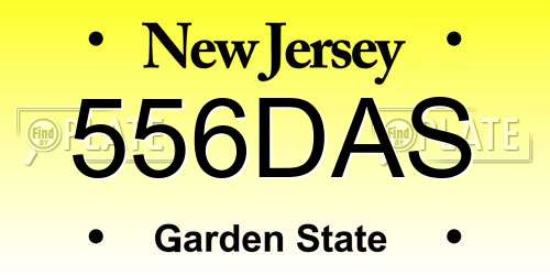 556DAS New Jersey License Plate