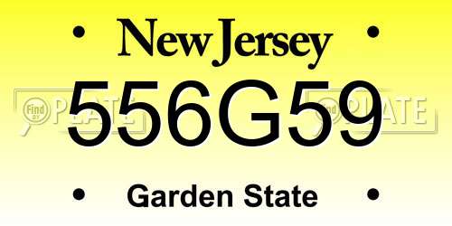 556G59 New Jersey License Plate