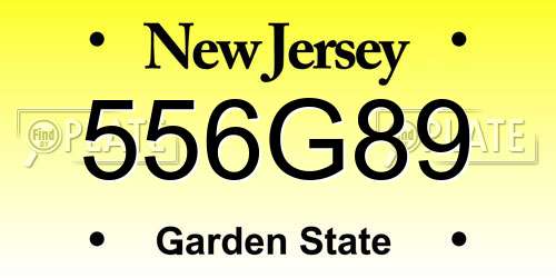 556G89 New Jersey License Plate