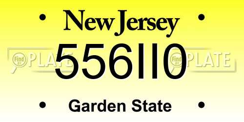 556II0 New Jersey License Plate
