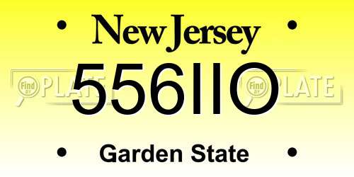 556IIO New Jersey License Plate