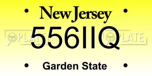 556IIQ New Jersey License Plate
