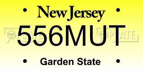 556MUT New Jersey License Plate