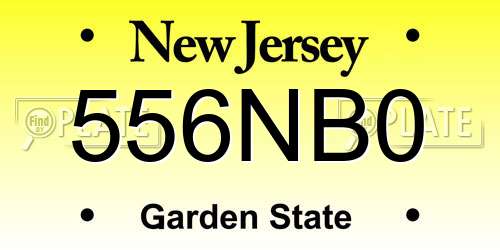 556NB0 New Jersey License Plate