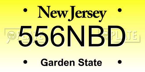 556NBD New Jersey License Plate