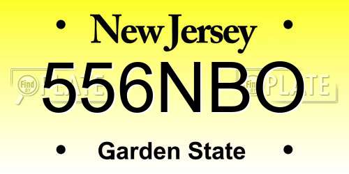 556NBO New Jersey License Plate
