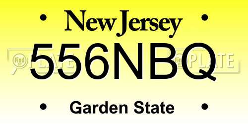 556NBQ New Jersey License Plate