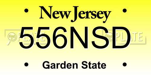 556NSD New Jersey License Plate